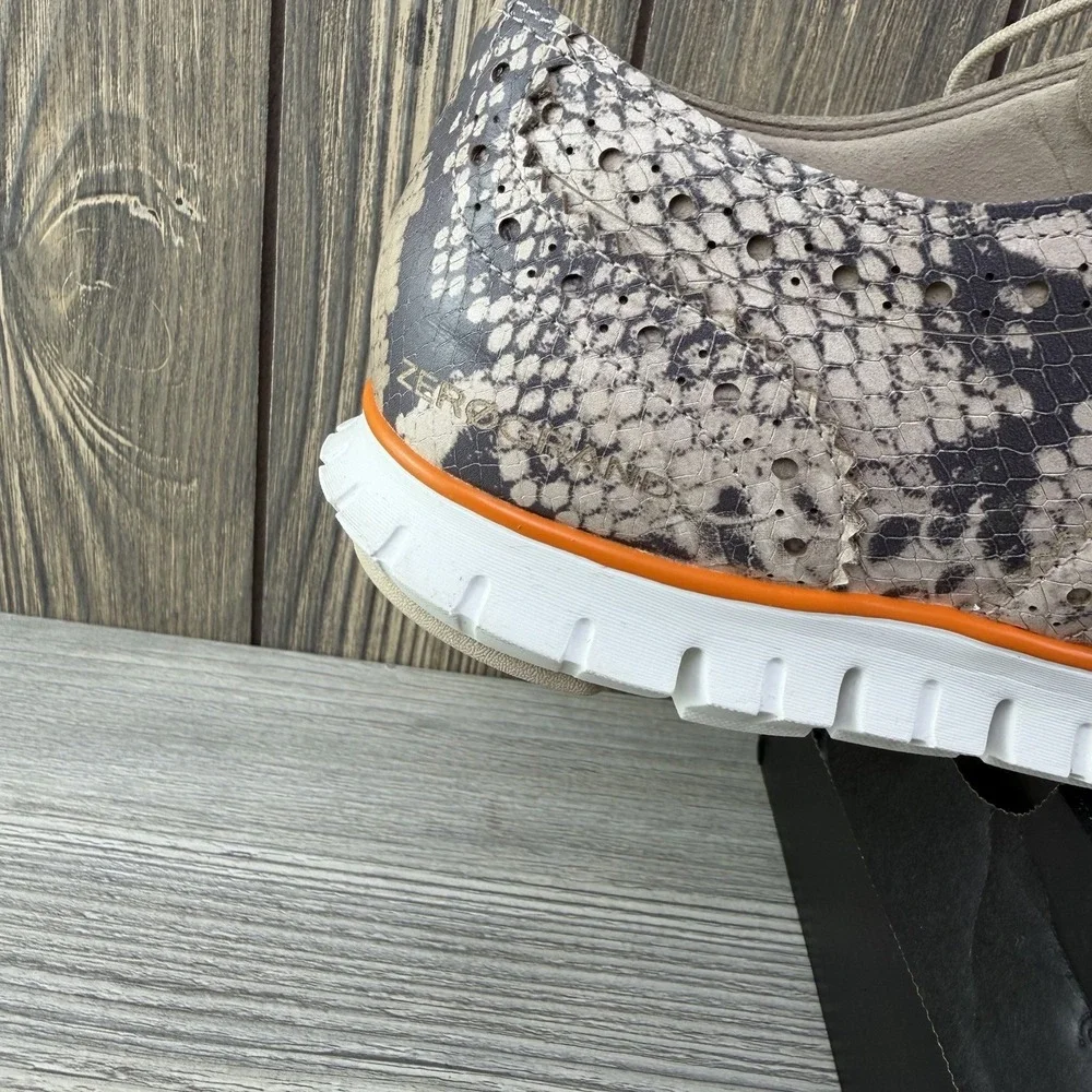 Cole Haan Zerogrand Wing Ox II Python Print Women's Oxford Shoes 8.5B